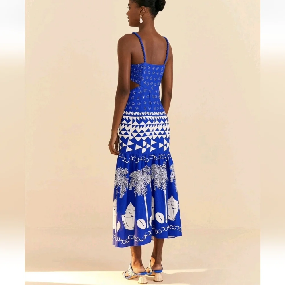 *SOLD* NWT FARM RIO | $235 Mixed Ondina Linen Blend Dress - Picture 5 of 9